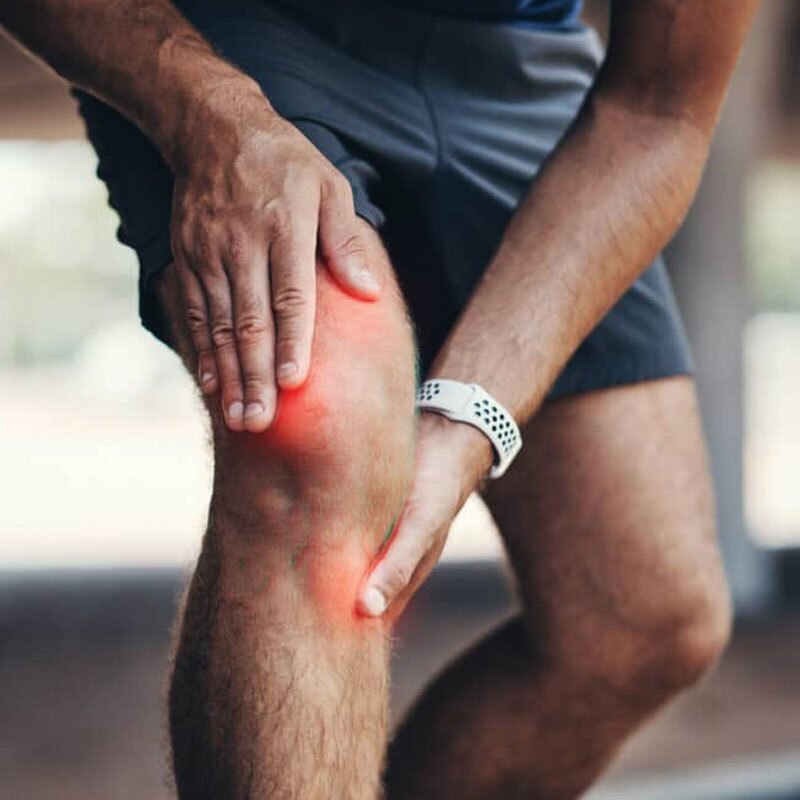 knee sprains/strain from man working out