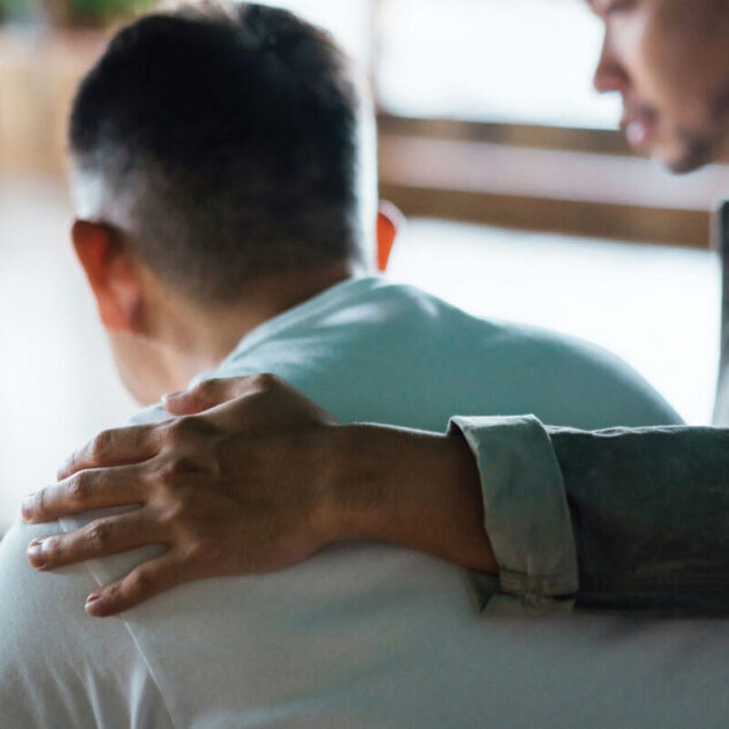 highly sensitive person sitting with friend