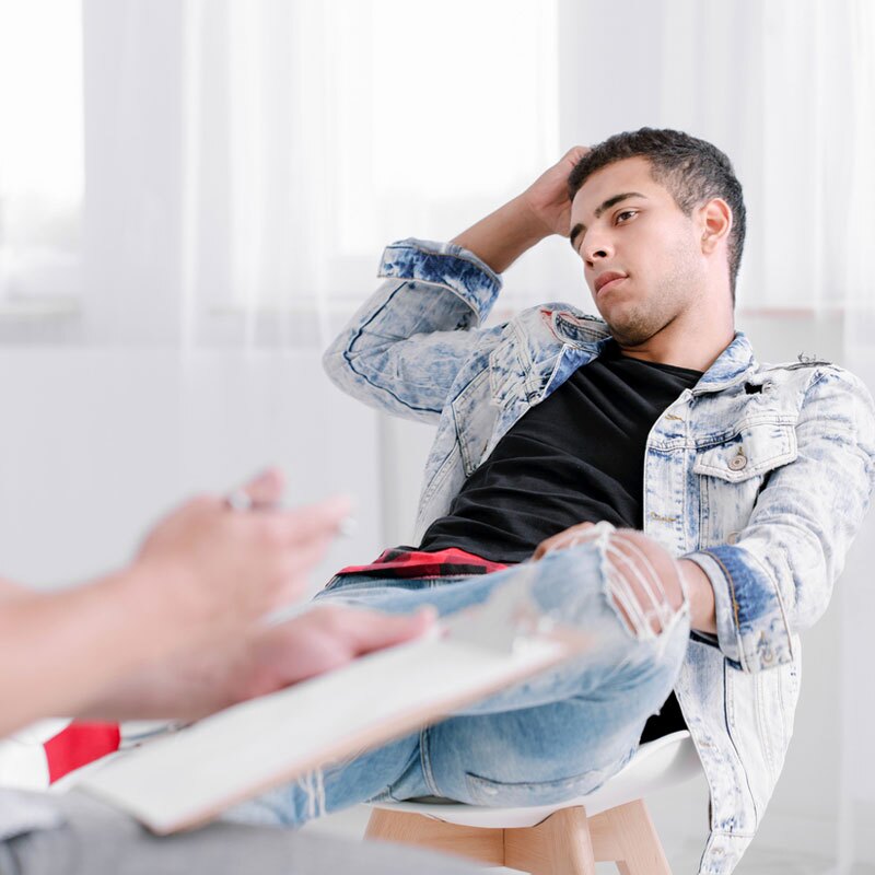 young man with oppositional defiant disorder