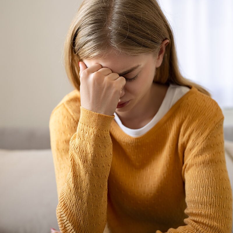young woman suffering from trauma