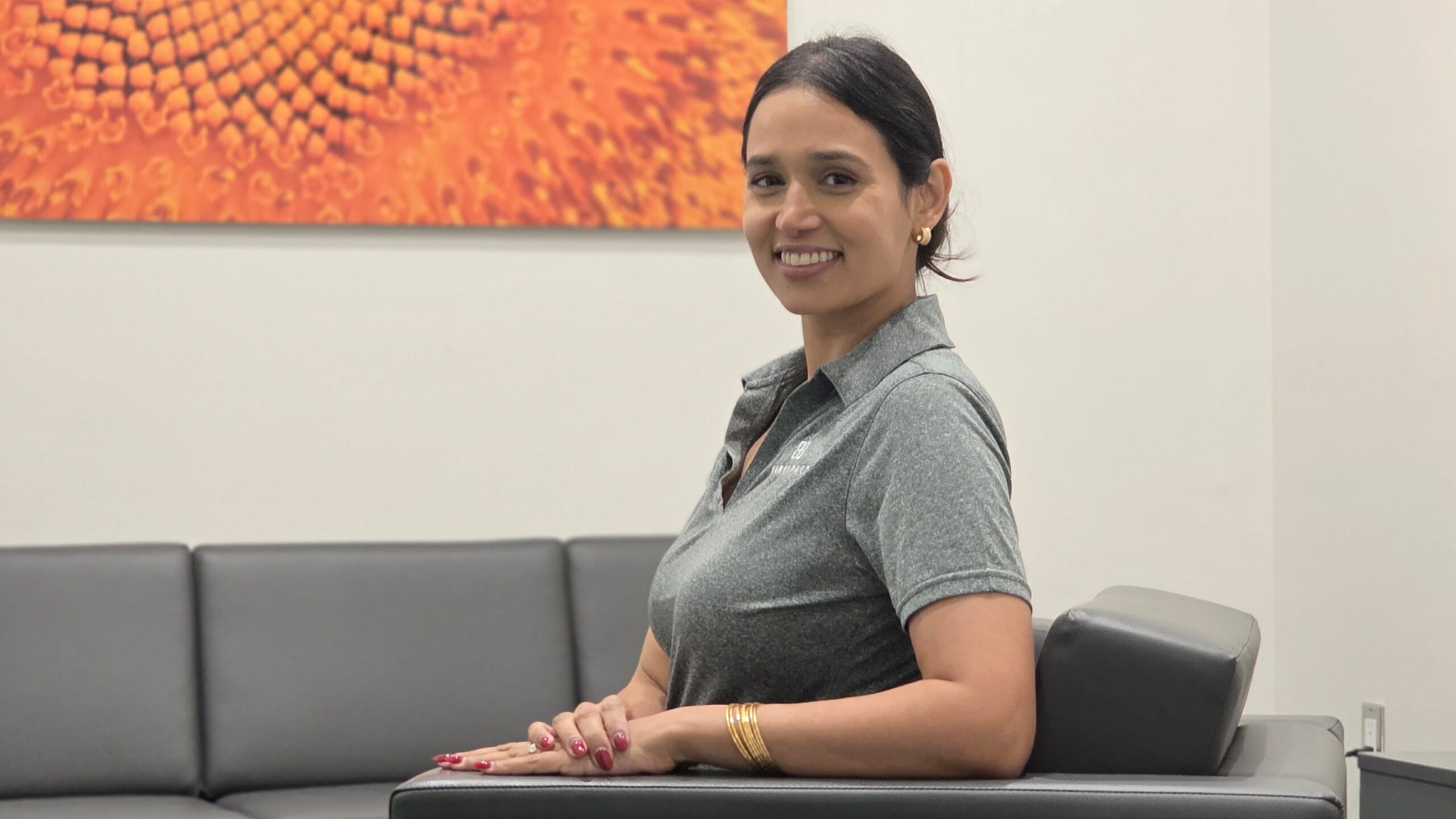 Female therapist in counselling room in cambridge at carespace