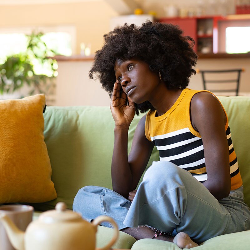 woman at home with seasonal affective disorder