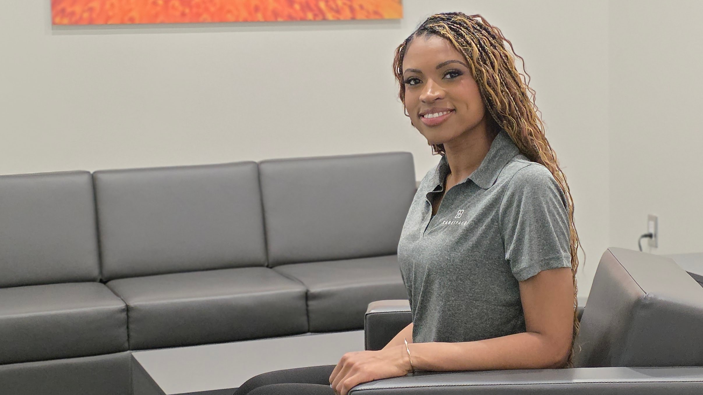 Waterloo psychotherapist seated in treatment room