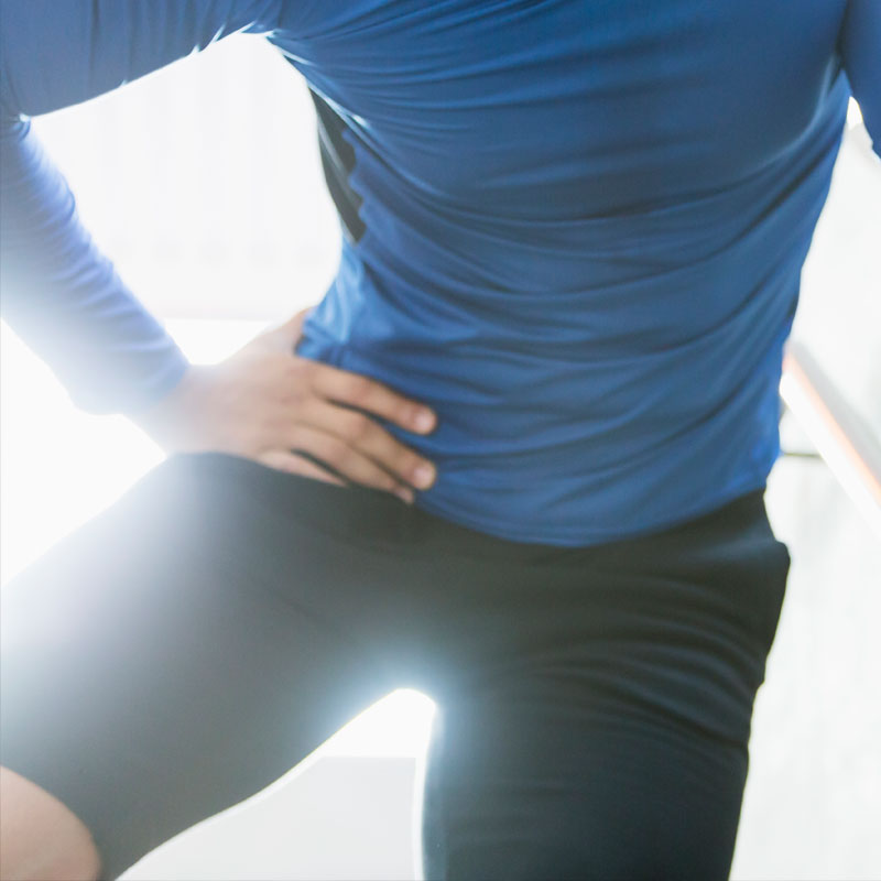 athletic man with snapping hip syndrome