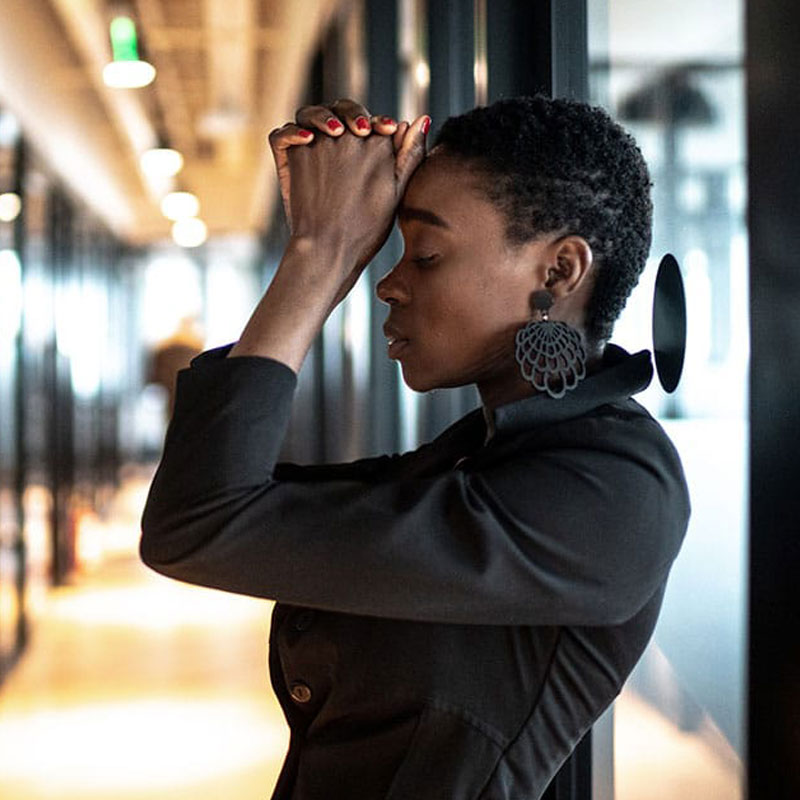woman dealing with workplace stress