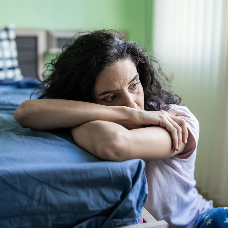 woman struggling with mood disorders