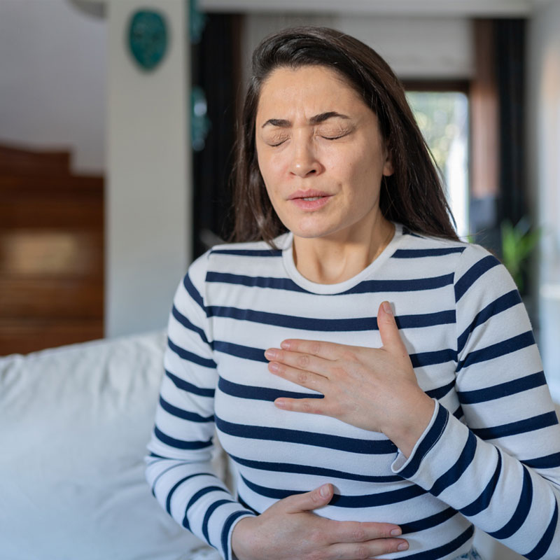 woman suffering from nausea